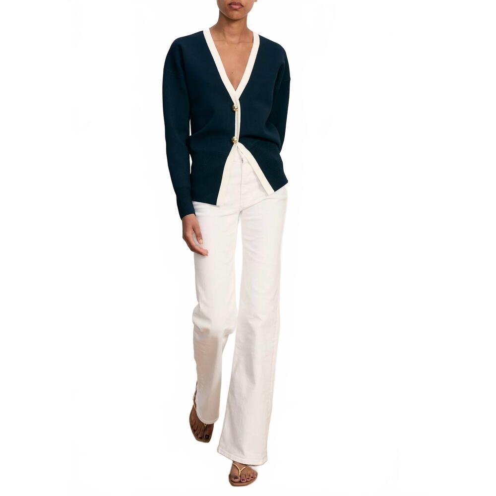 NEW VERONICA BEARD cillian v-neck cardigan in navy